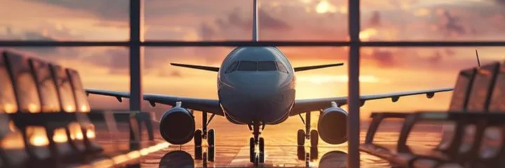 The plane is parked